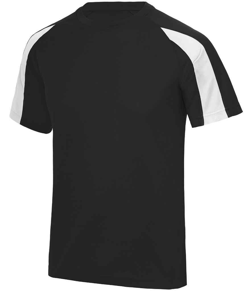 AWDis Cool Contrast Wicking T-Shirt - Jet Black/Arctic White
