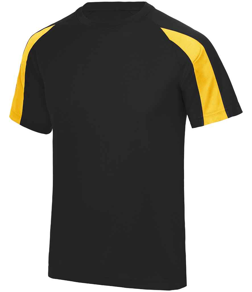 AWDis Cool Contrast Wicking T-Shirt - Jet Black/Gold