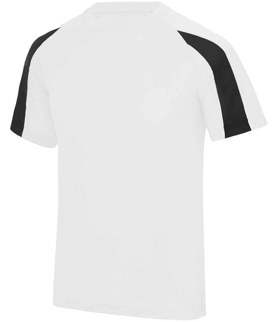 AWDis Cool Contrast Wicking T-Shirt - Arctic White/Jet Black