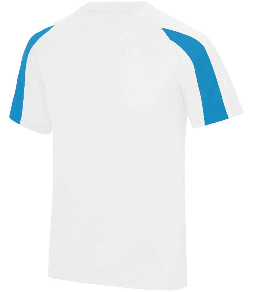 AWDis Cool Contrast Wicking T-Shirt - Arctic White/Sapphire Blue