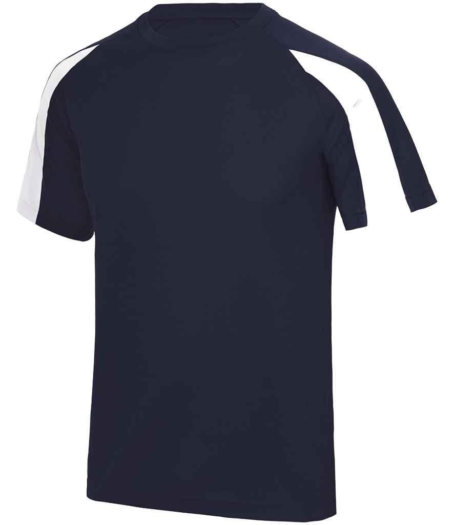 AWDis Cool Contrast Wicking T-Shirt - French Navy/Arctic White