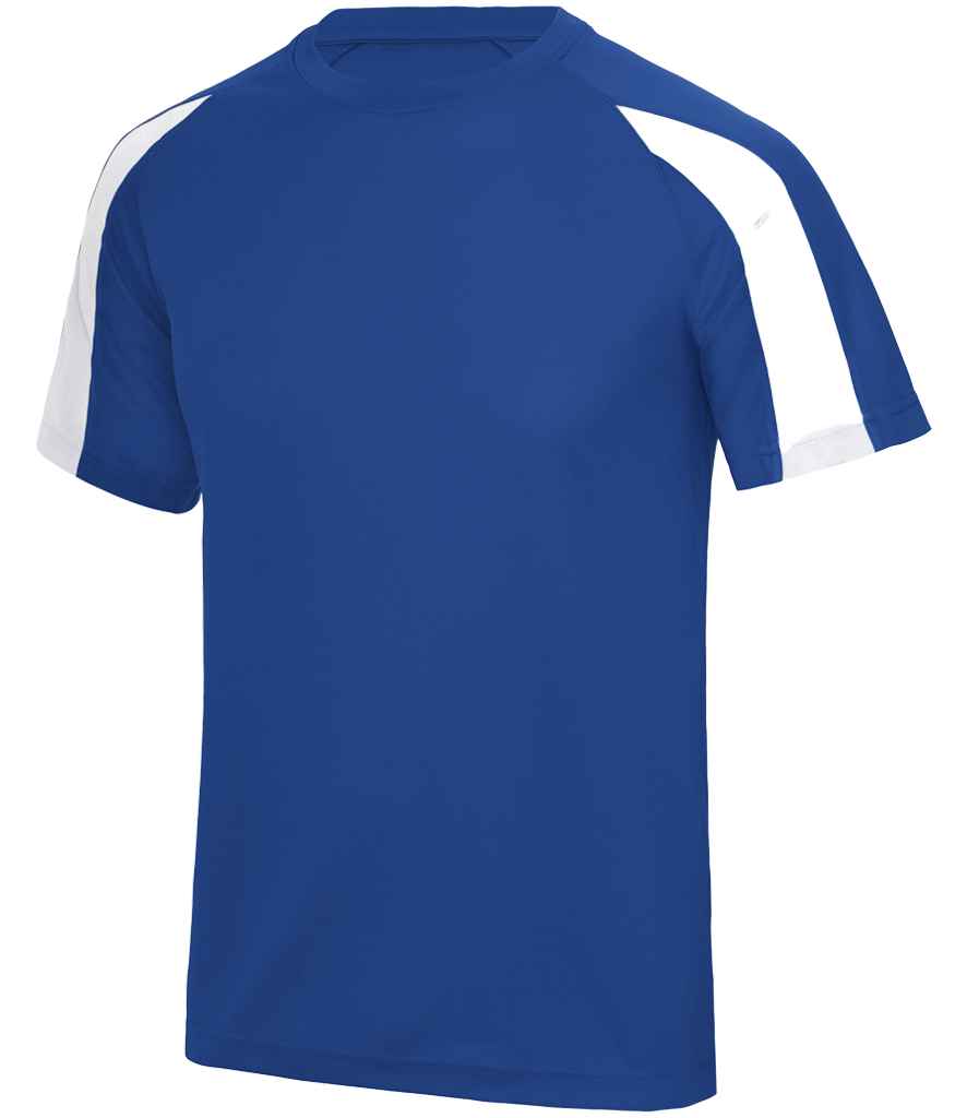 AWDis Cool Contrast Wicking T-Shirt - Royal Blue/Arctic White