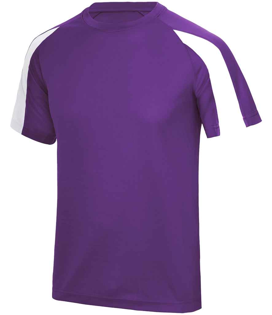 AWDis Cool Contrast Wicking T-Shirt - Purple/Arctic White
