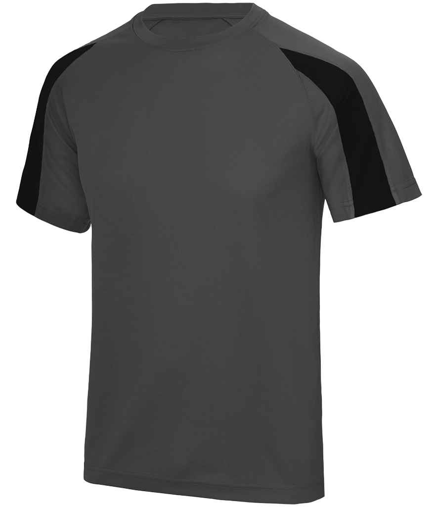 AWDis Cool Contrast Wicking T-Shirt - Charcoal/Jet Black
