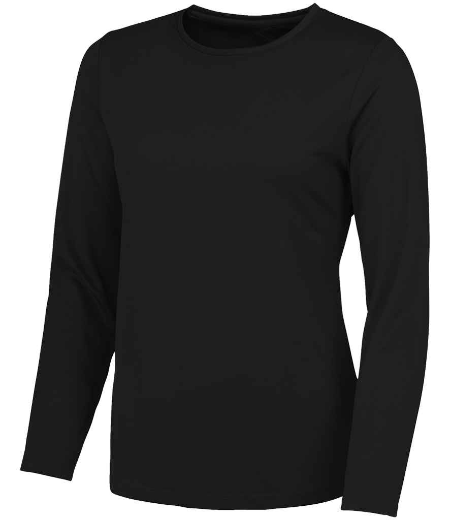 AWDis Ladies Cool Long Sleeve T-Shirt - Jet Black