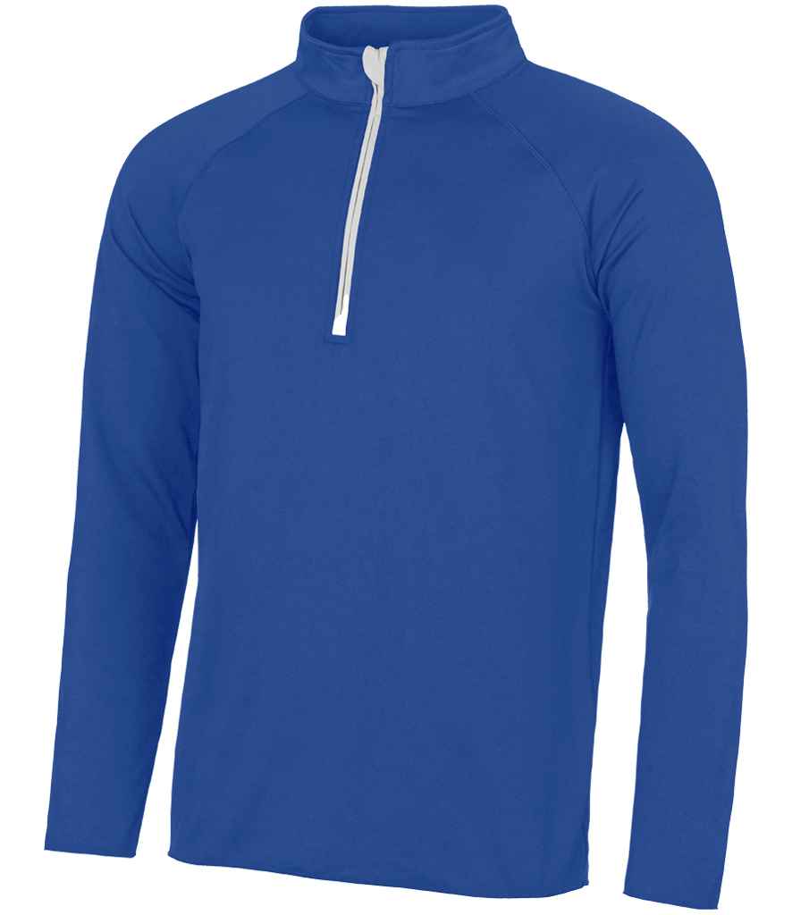 AWDis Cool Half Zip Sweat Top - Royal Blue/Arctic White