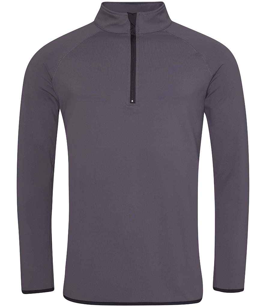 AWDis Cool Half Zip Sweat Top - Charcoal/Jet Black
