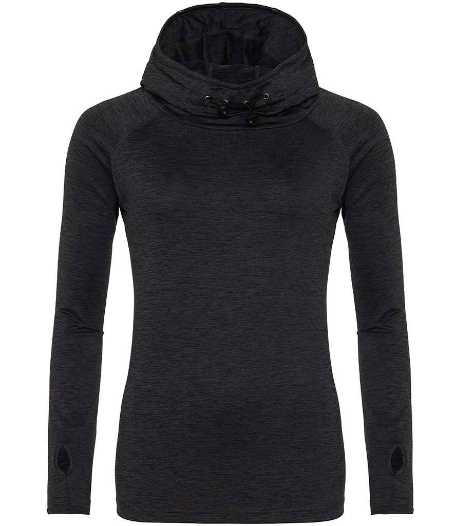 AWDis Ladies Cool Cowl Neck Top - Black Slate Melange