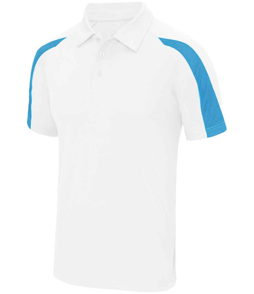 AWDis Cool Contrast Polo Shirt - Arctic White/Sapphire Blue