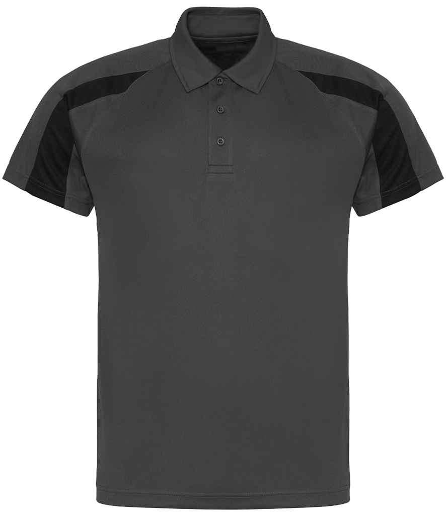 AWDis Cool Contrast Polo Shirt - Charcoal/Jet Black