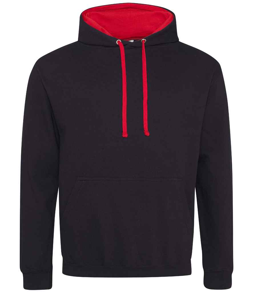 AWDis Varsity Hoodie - Jet Black/Fire Red