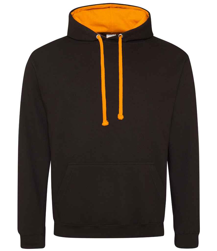 AWDis Varsity Hoodie - Jet Black/Orange Crush