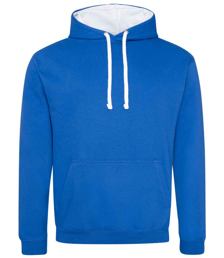AWDis Varsity Hoodie - Royal Blue/Arctic White