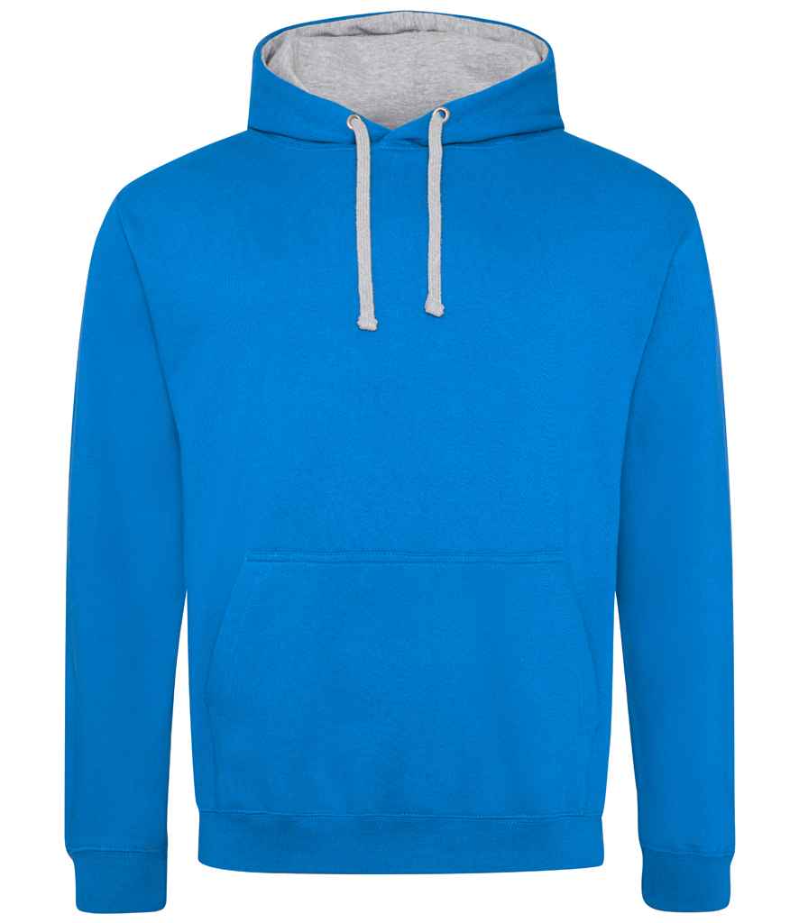 AWDis Varsity Hoodie - Sapphire Blue/Heather Grey