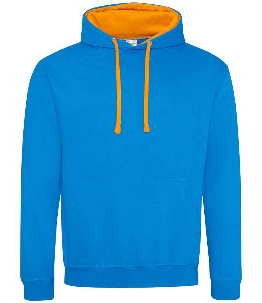 AWDis Varsity Hoodie - Sapphire Blue/Orange Crush