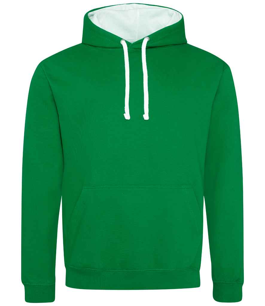 AWDis Varsity Hoodie - Kelly Green/Arctic White