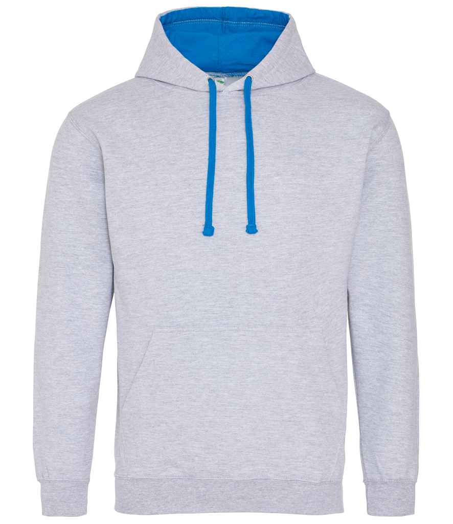 AWDis Varsity Hoodie - Heather Grey/Sapphire Blue