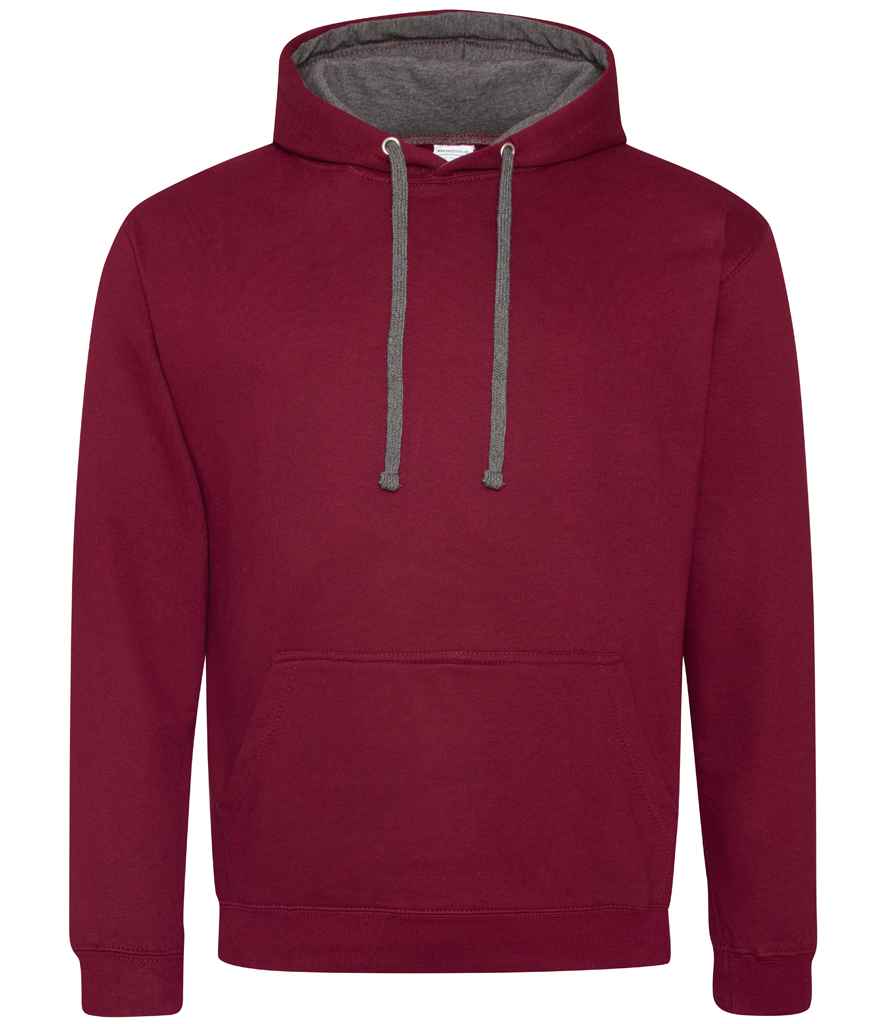 AWDis Varsity Hoodie - Burgundy/Charcoal