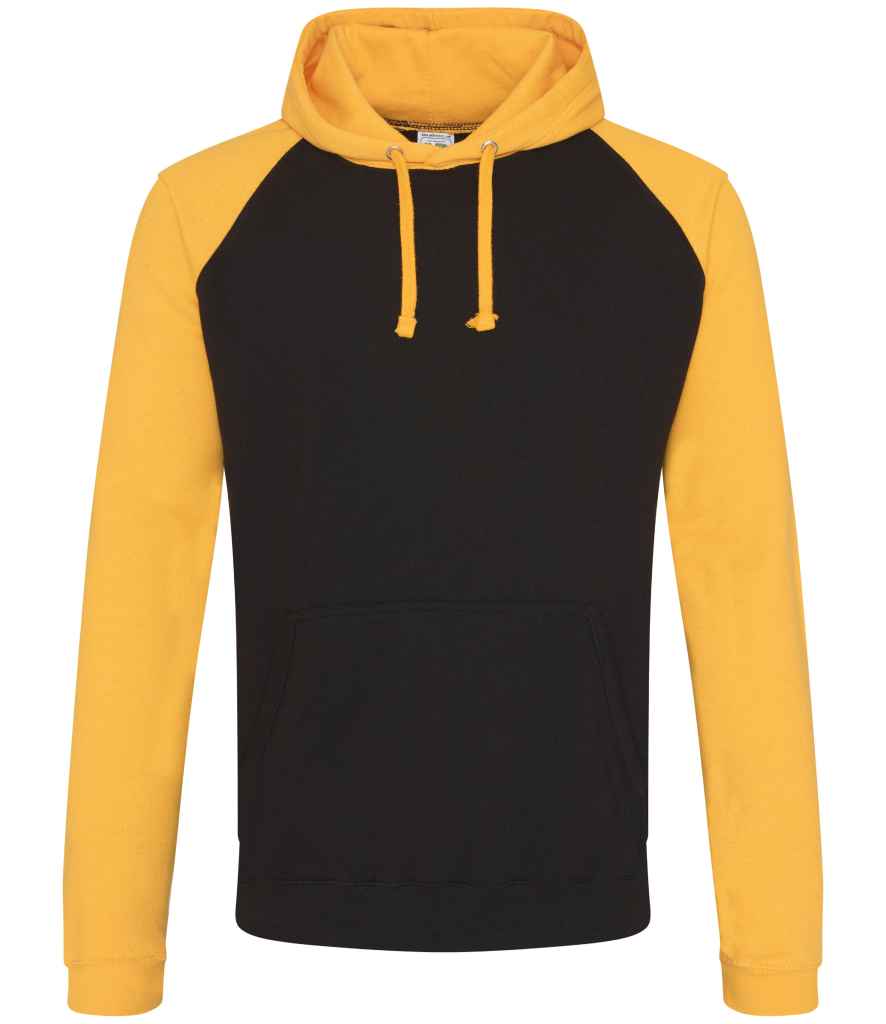 AWDis Baseball Hoodie - Jet Black/Gold