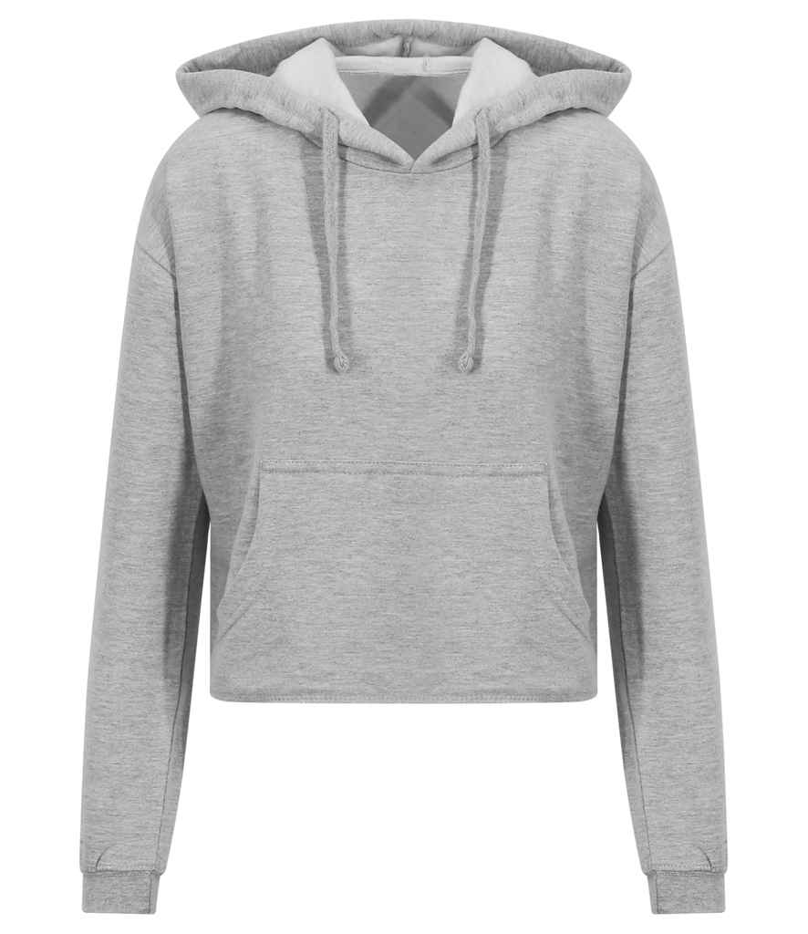 AWDis Ladies Cropped Hoodie - Heather Grey