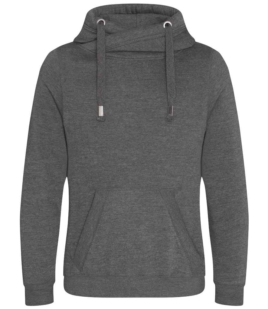 AWDis Cross Neck Hoodie - Charcoal