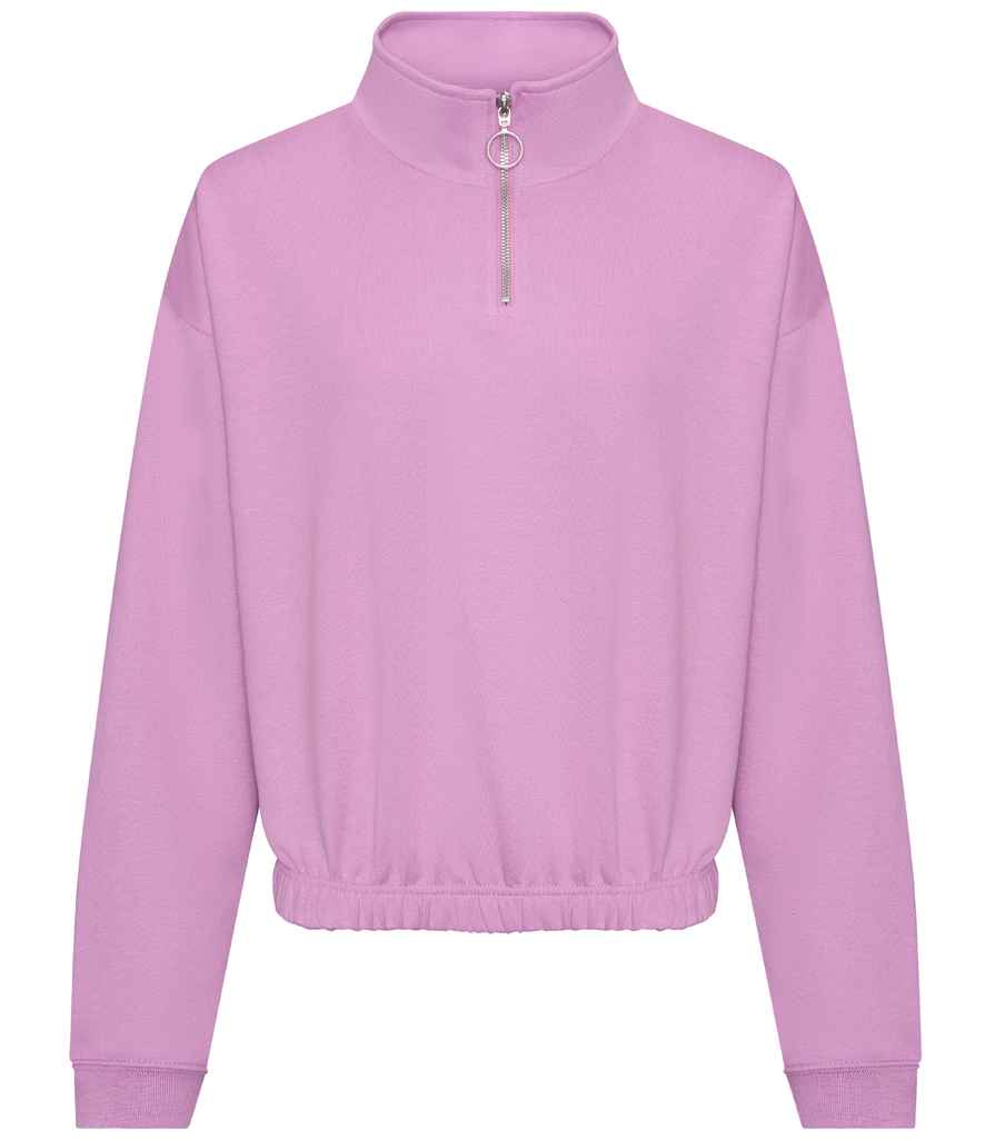 AWDis Ladies Cropped 1/4 Zip Sweatshirt - Lavender