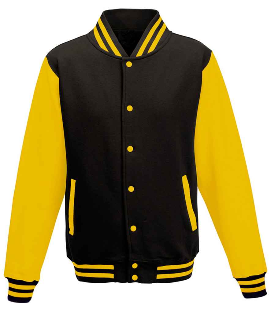AWDis Varsity Jacket - Jet Black/Sun Yellow