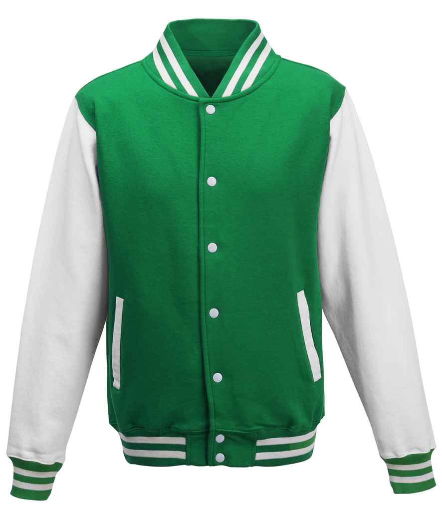 AWDis Varsity Jacket - Kelly Green/White