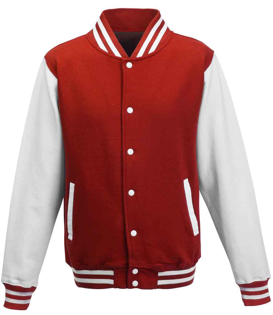 AWDis Varsity Jacket - Fire Red/White