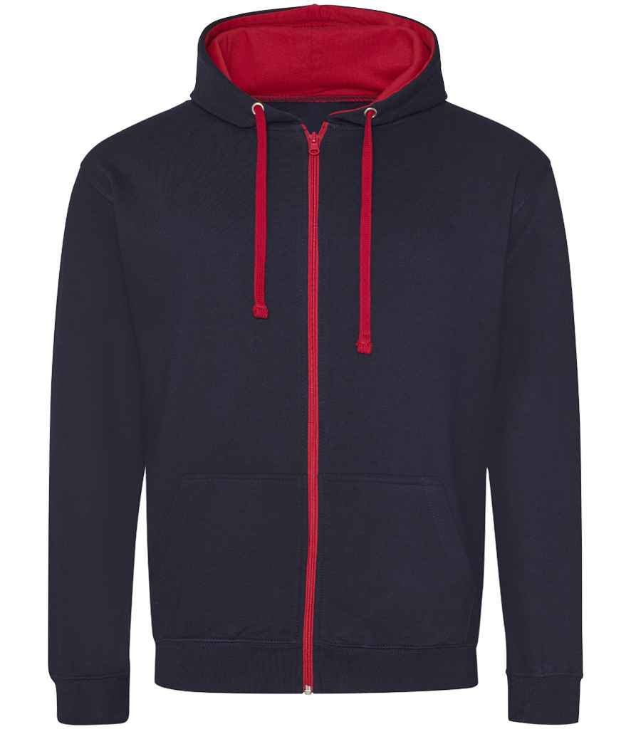 AWDis Varsity Zoodie - New French Navy/Fire Red