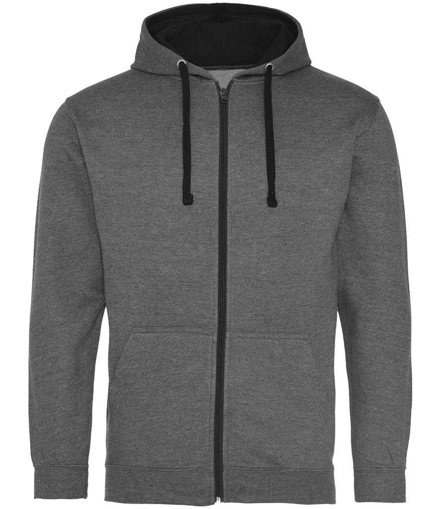 AWDis Varsity Zoodie - Charcoal/Jet Black