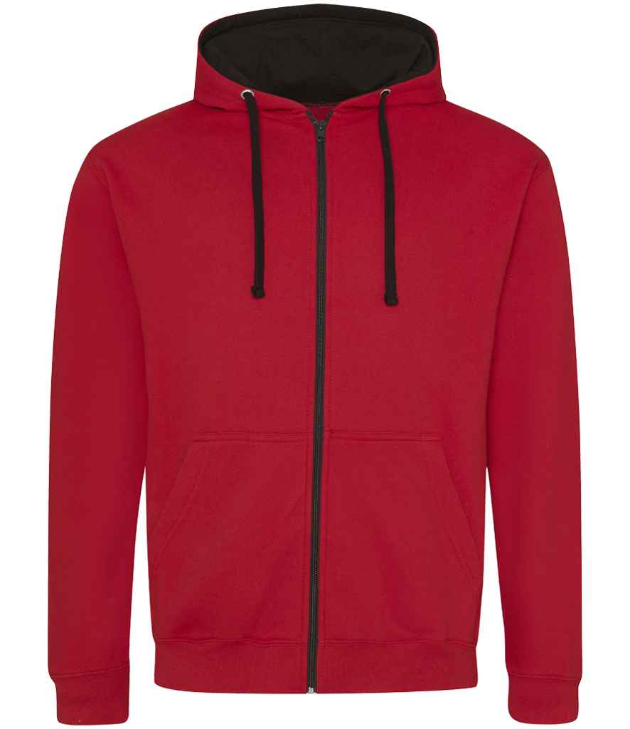 AWDis Varsity Zoodie - Fire Red/Jet Black
