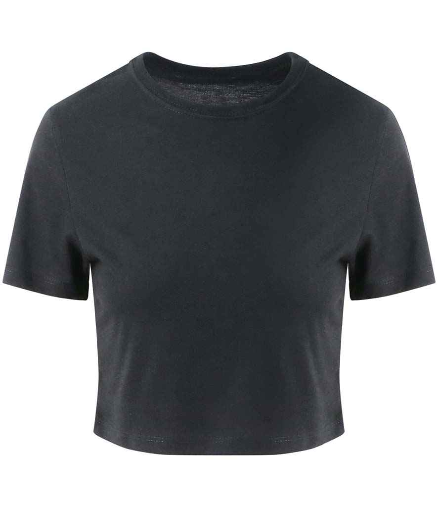 AWDis Ladies Tri-Blend Cropped T-Shirt - Solid Black