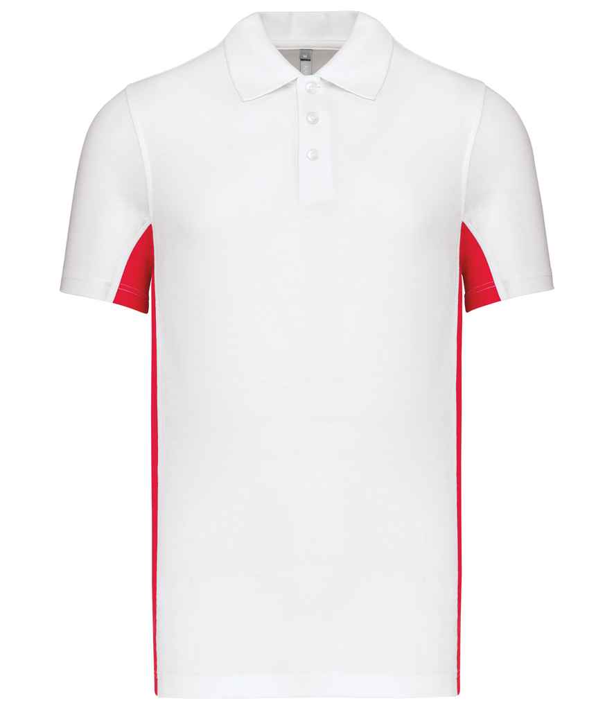 Kariban Flag Poly/Cotton Piqué Polo Shirt - White/Red