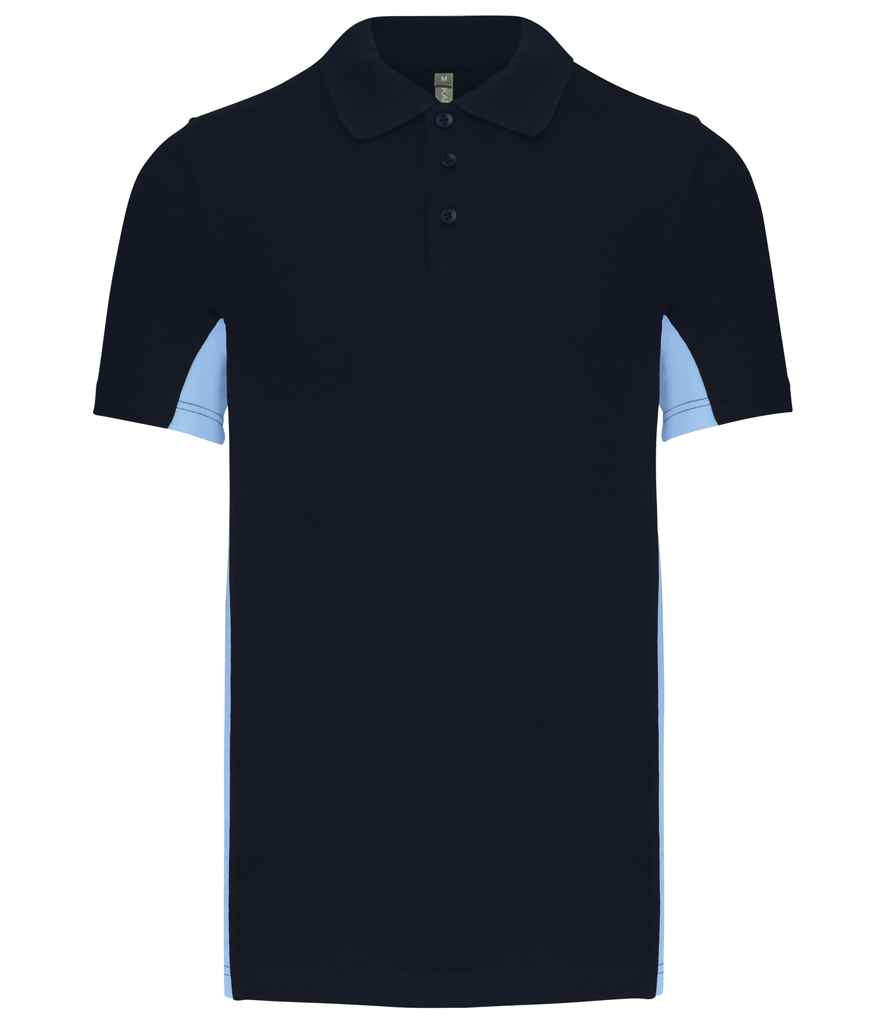 Kariban Flag Poly/Cotton Piqué Polo Shirt - Navy/Sky Blue