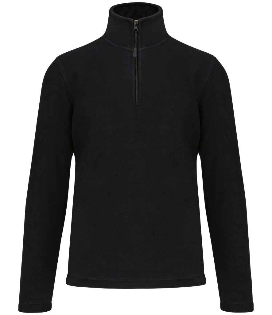 Kariban Enzo Zip Neck Micro Fleece - Black