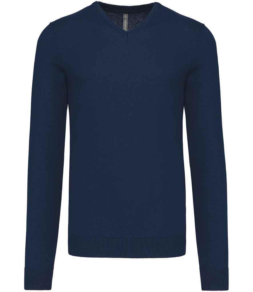 Kariban Cotton Acrylic V Neck Sweater - Navy