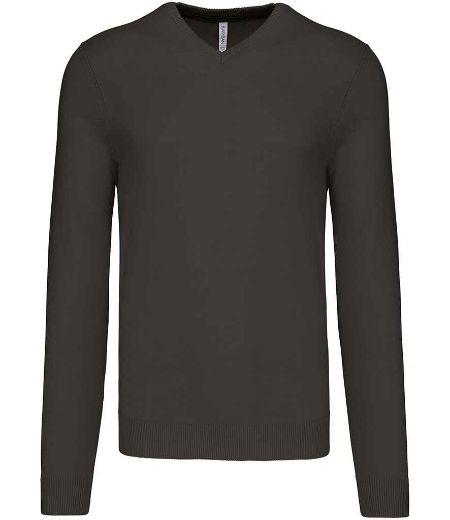 Kariban Cotton Acrylic V Neck Sweater - Dark Grey