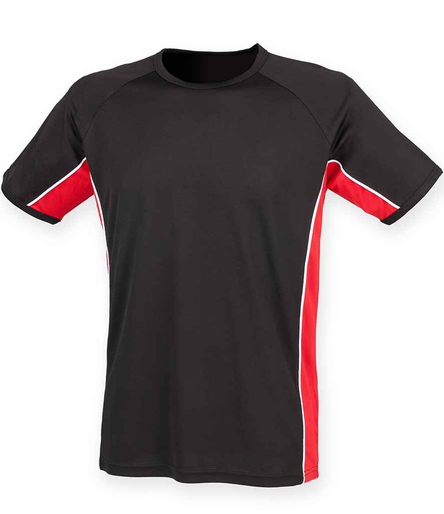 Finden + Hales Performance Panel T-Shirt - Black/Red/White