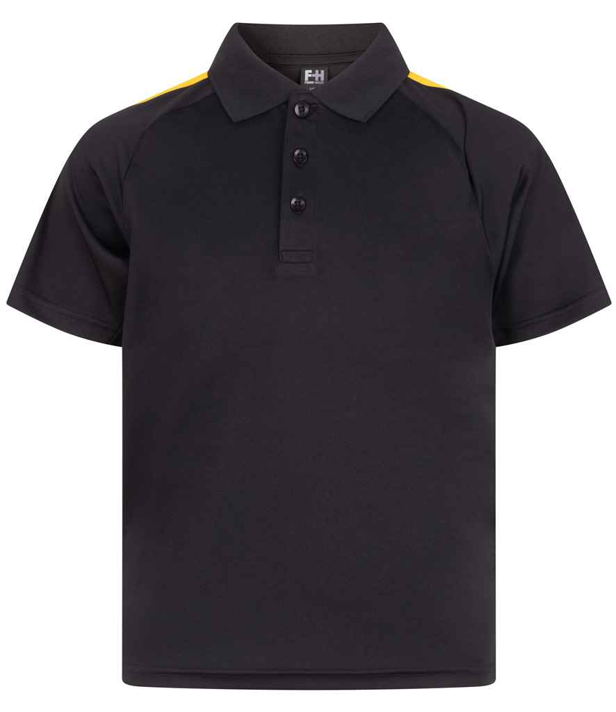 Finden + Hales Kids Team Polo Shirt - Black/Gold