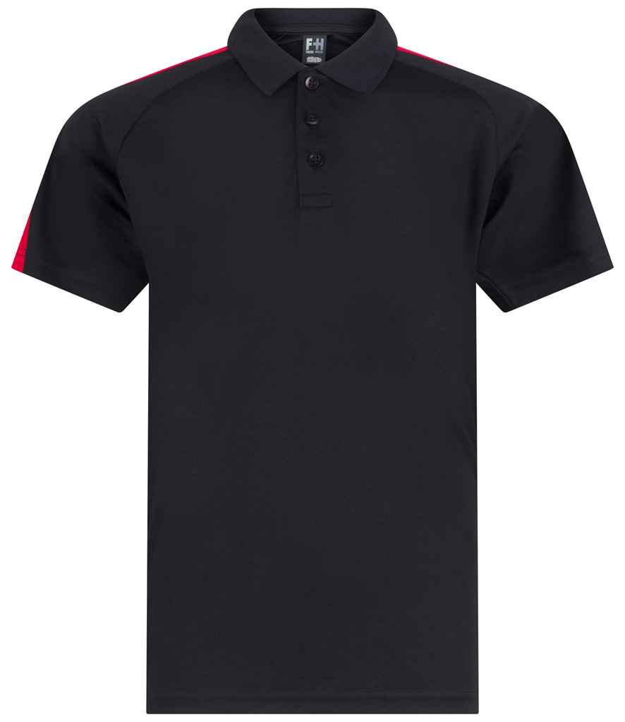 Finden + Hales Kids Team Polo Shirt - Black/Red