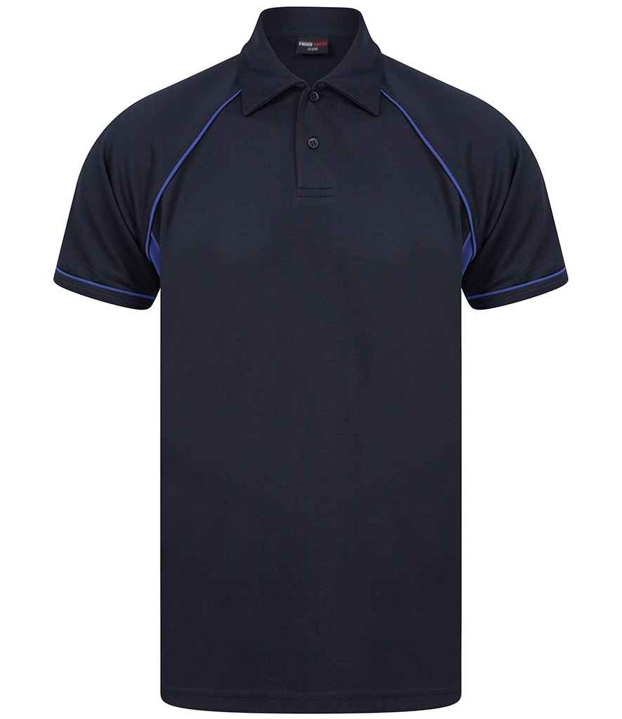 Finden + Hales Performance Piped Polo Shirt - Navy/Royal Blue