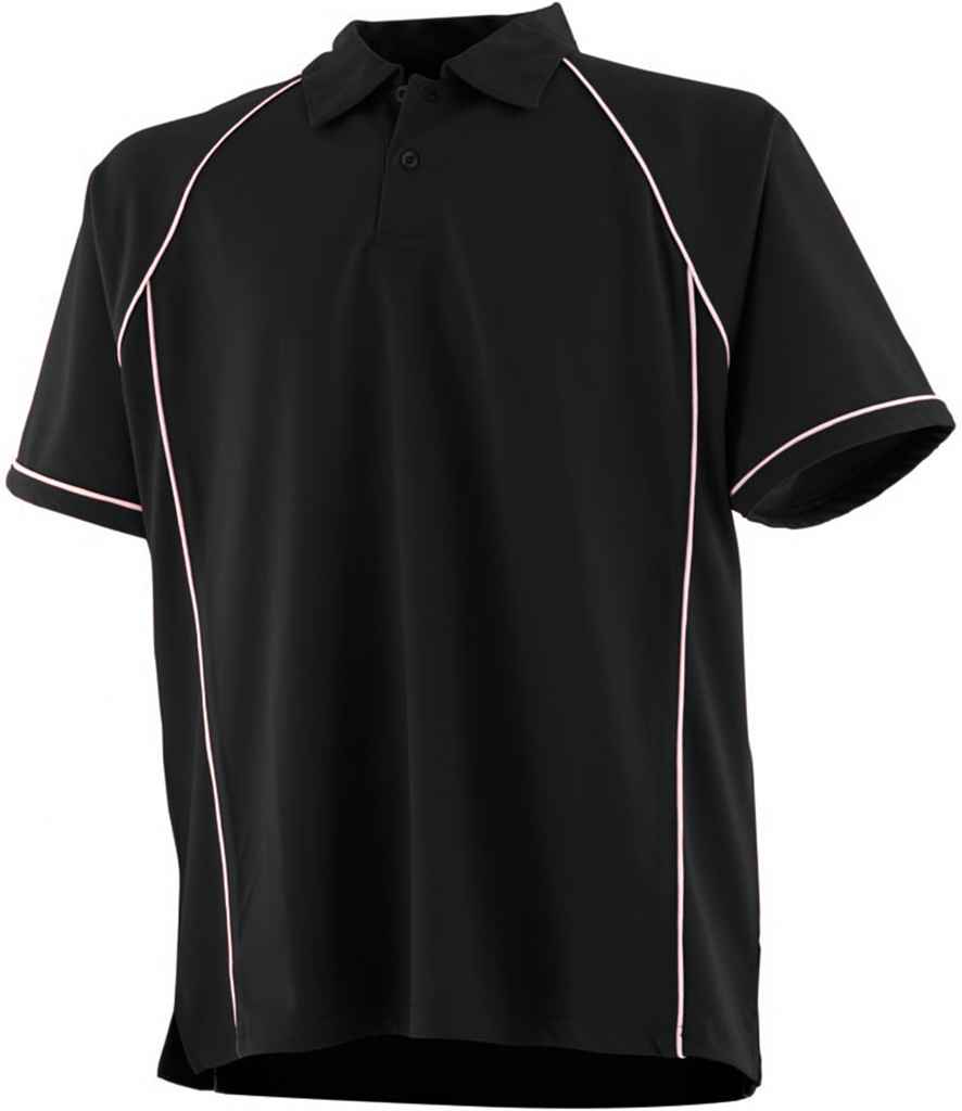 Finden + Hales Kids Performance Piped Polo Shirt - Black/White