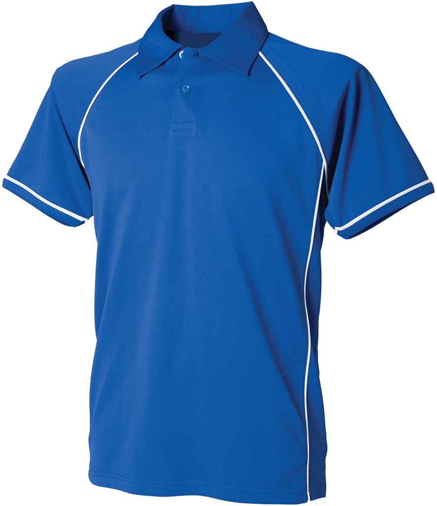 Finden + Hales Kids Performance Piped Polo Shirt - Royal Blue/White