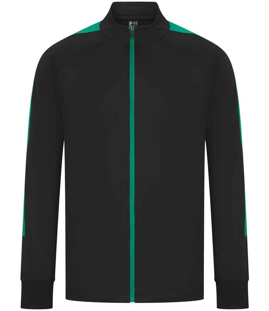 Finden + Hales Knitted Tracksuit Top - Black/Emerald