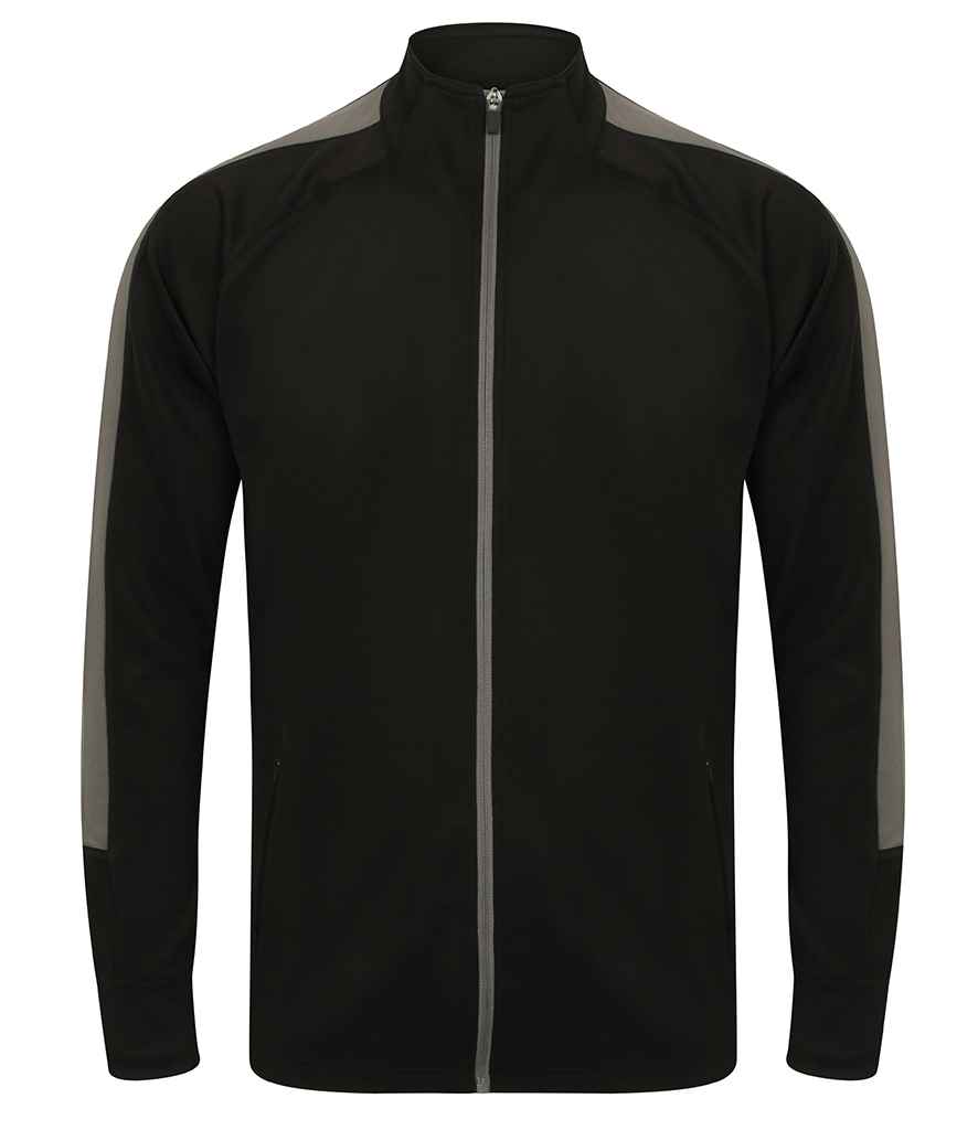 Finden + Hales Knitted Tracksuit Top - Black/Gunmetal