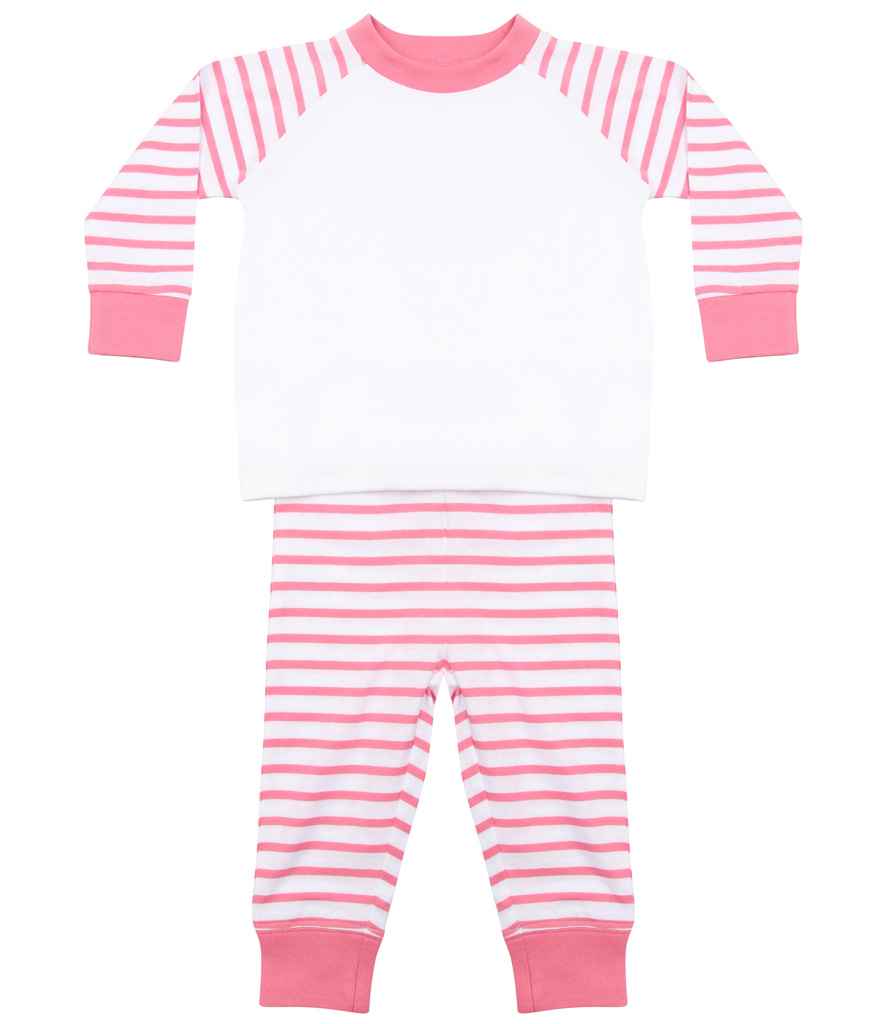 Larkwood Baby/Toddler Striped Pyjamas - Pink/White