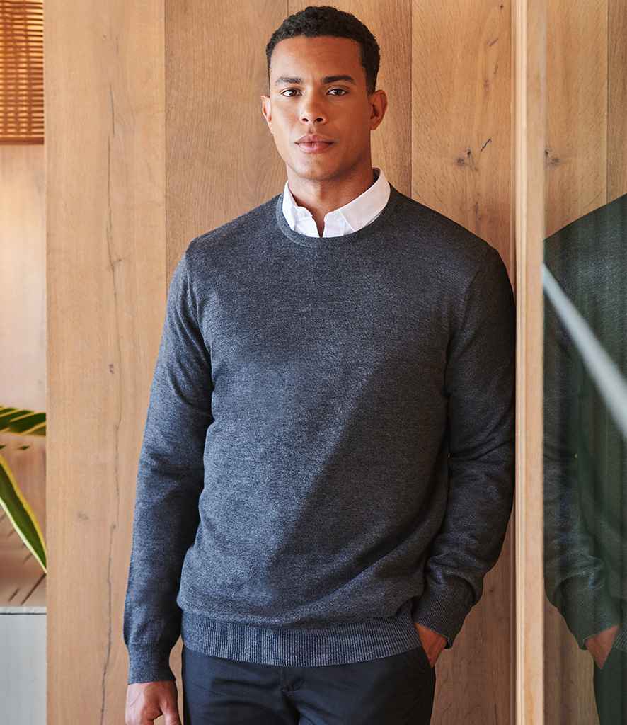 Henbury Lightweight Cotton Acrylic Crew Neck Sweater