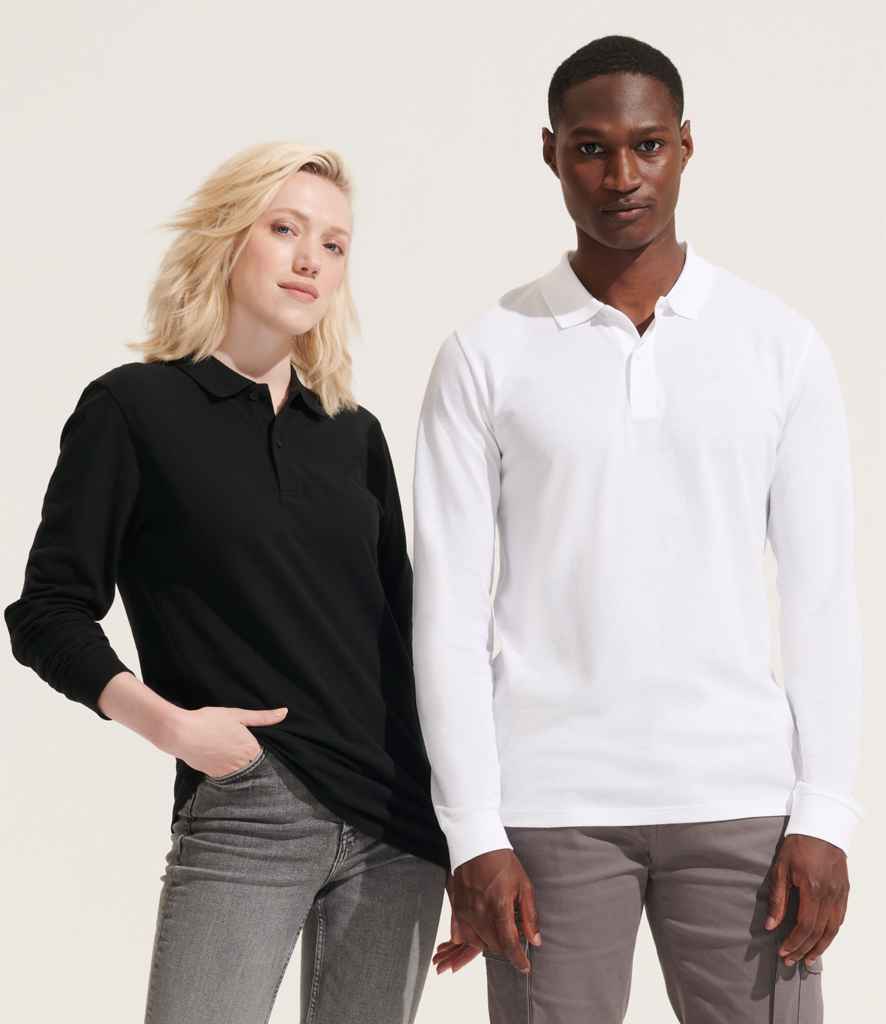 SOL'S Unisex Planet Organic Long Sleeve Piqué Polo Shirt