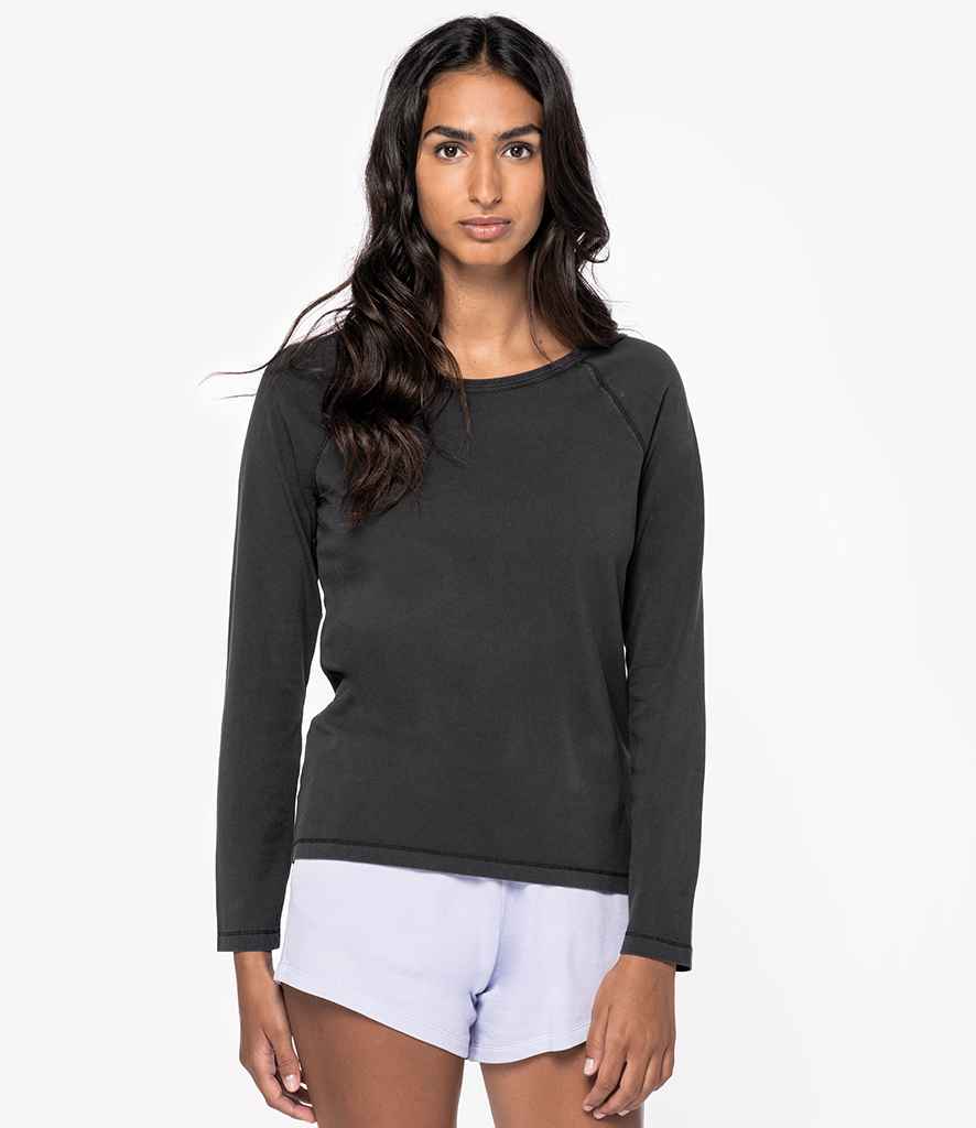 Native Spirit Ladies Raglan Long Sleeve Washed T-Shirt